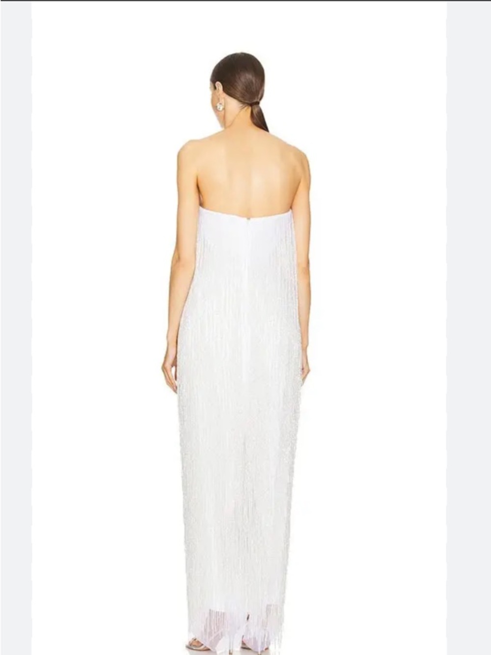 Baobab Collection Strapless White Feather Column Dress - Picture 2 of 10